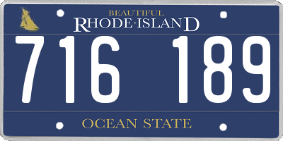 RI license plate 716189