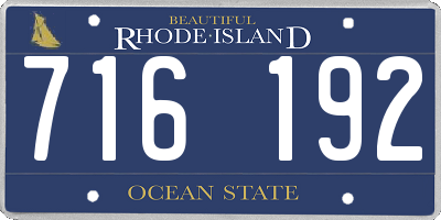 RI license plate 716192