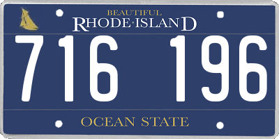 RI license plate 716196