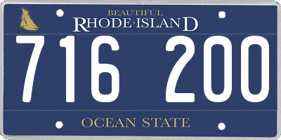 RI license plate 716200