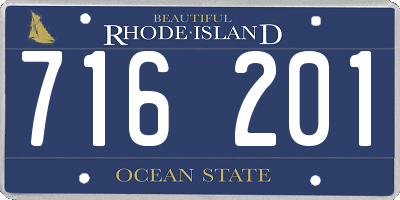 RI license plate 716201