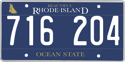 RI license plate 716204