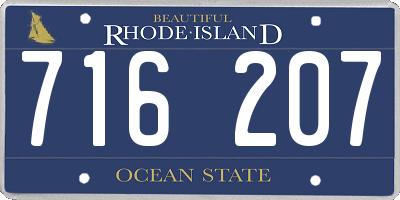 RI license plate 716207
