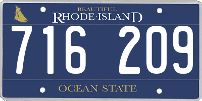 RI license plate 716209