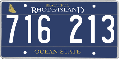 RI license plate 716213