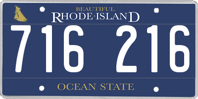 RI license plate 716216