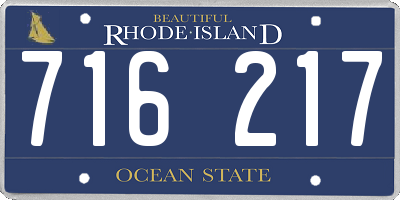 RI license plate 716217