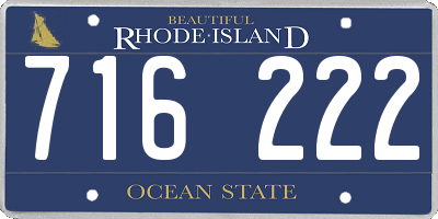 RI license plate 716222