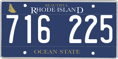 RI license plate 716225
