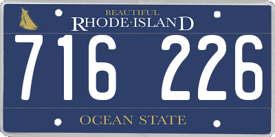 RI license plate 716226