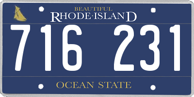 RI license plate 716231