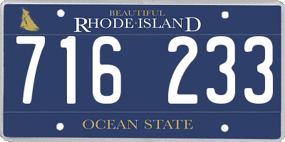 RI license plate 716233