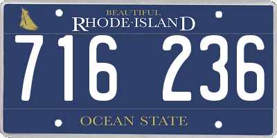 RI license plate 716236