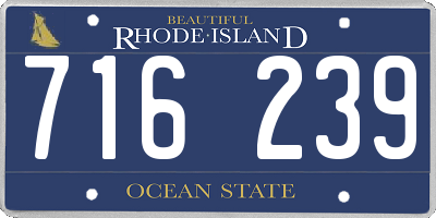 RI license plate 716239