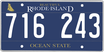 RI license plate 716243