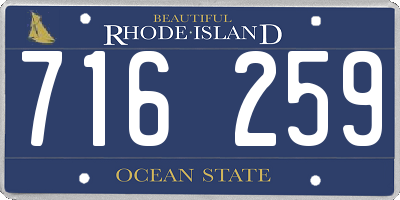 RI license plate 716259
