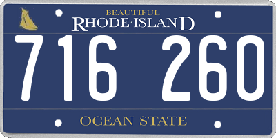 RI license plate 716260
