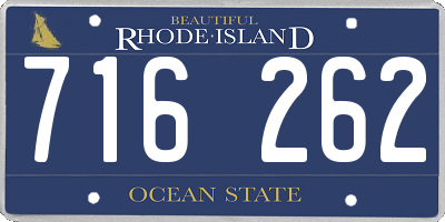 RI license plate 716262