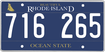 RI license plate 716265