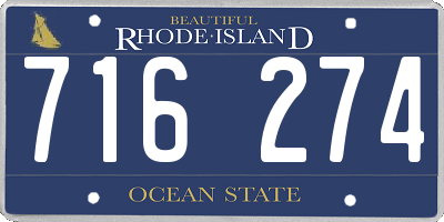 RI license plate 716274