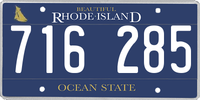 RI license plate 716285
