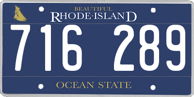 RI license plate 716289