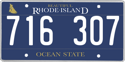 RI license plate 716307