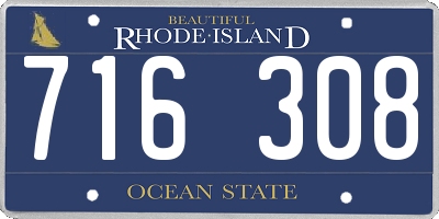 RI license plate 716308