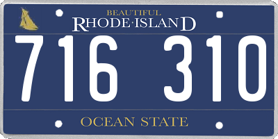 RI license plate 716310