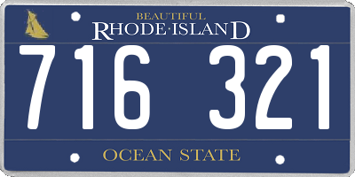 RI license plate 716321