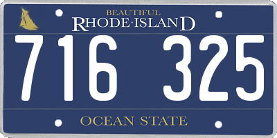 RI license plate 716325