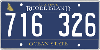 RI license plate 716326