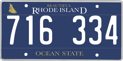 RI license plate 716334