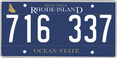 RI license plate 716337