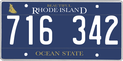 RI license plate 716342