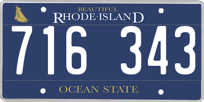 RI license plate 716343