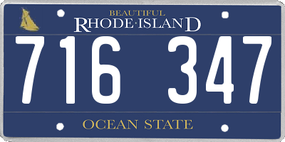 RI license plate 716347