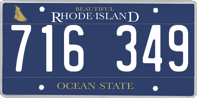 RI license plate 716349