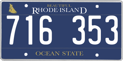RI license plate 716353