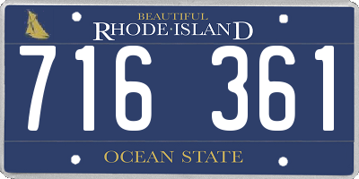 RI license plate 716361