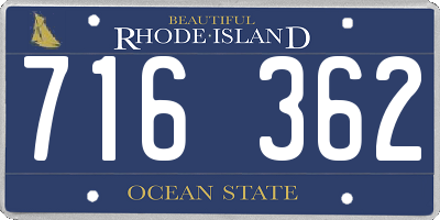 RI license plate 716362