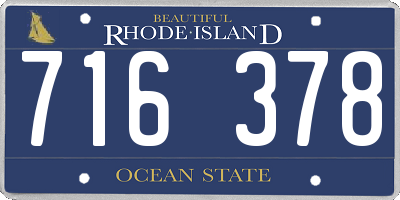 RI license plate 716378