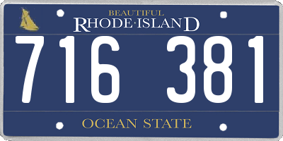RI license plate 716381
