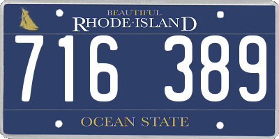 RI license plate 716389