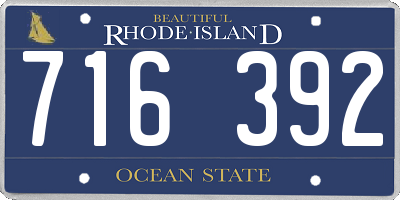RI license plate 716392