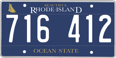 RI license plate 716412