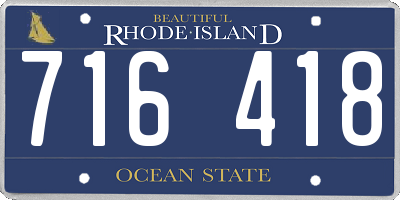 RI license plate 716418