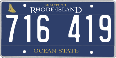 RI license plate 716419