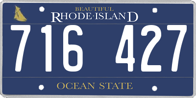 RI license plate 716427