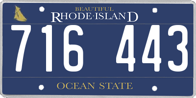 RI license plate 716443
